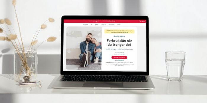 Laptop mit Bank Norwegian