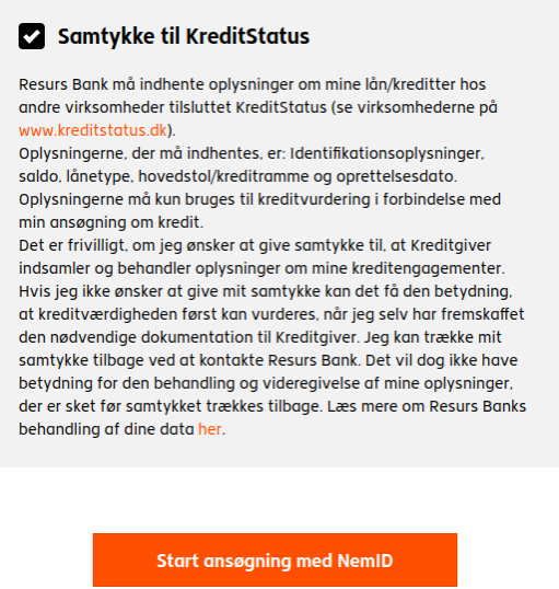 Samtykke til KreditStatus