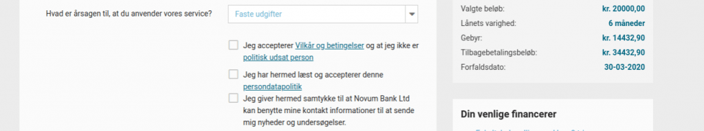 Anmeldelse af Cashper | Man skal her blandt andet give samtykke til Novum Bank Ltd.