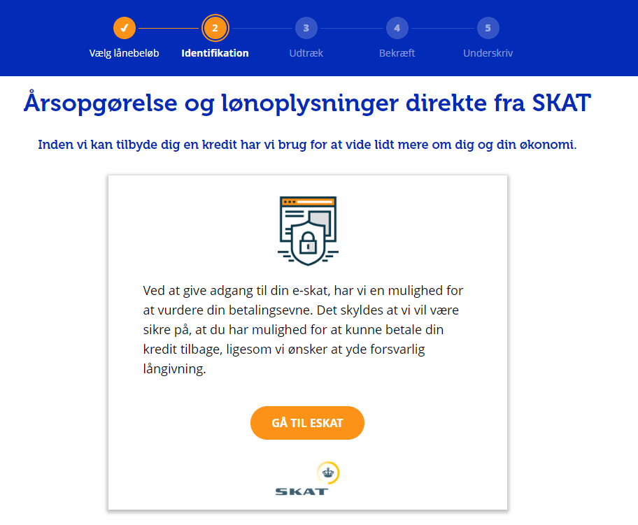 Man skal her gå til eSkat for at give adgang til økonomiske oplysninger.