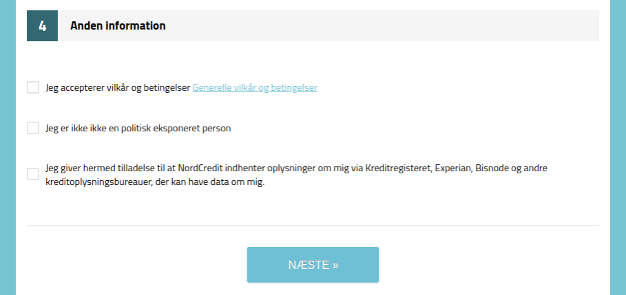 Anmeldelse af NordCredit | Man skal her give samtykke og tilladelse til NordCredit.