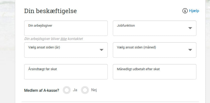 Din beskæftigelsen