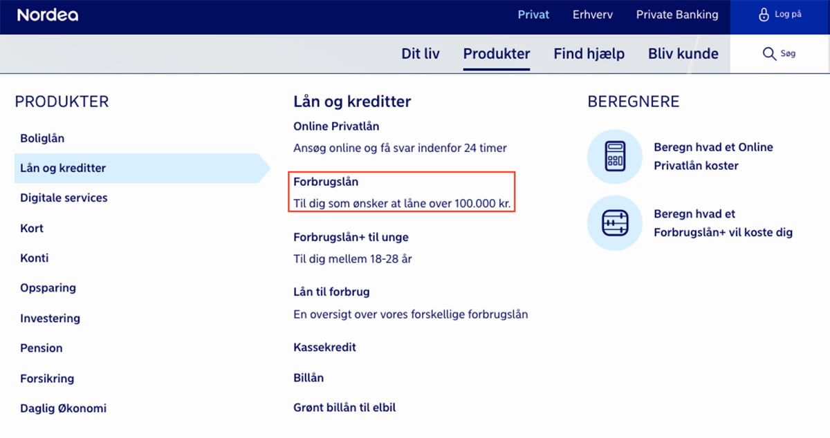 Anmeldelse af Nordea Forbrugslån