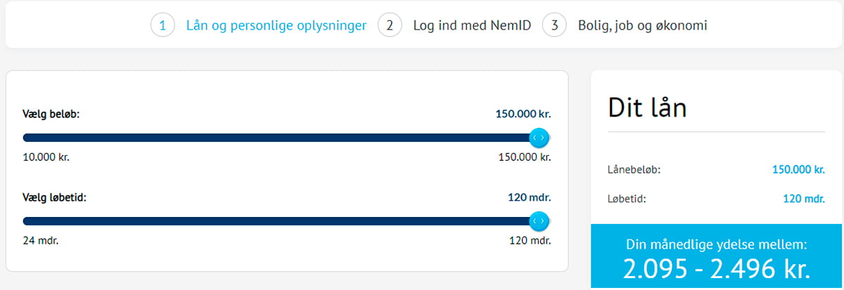 Paymark Finans låneansøgningen