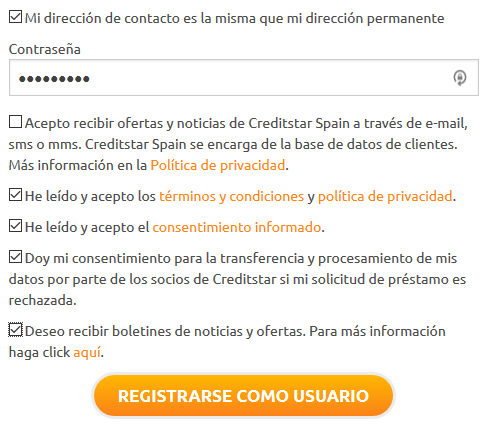 Creditstar registro