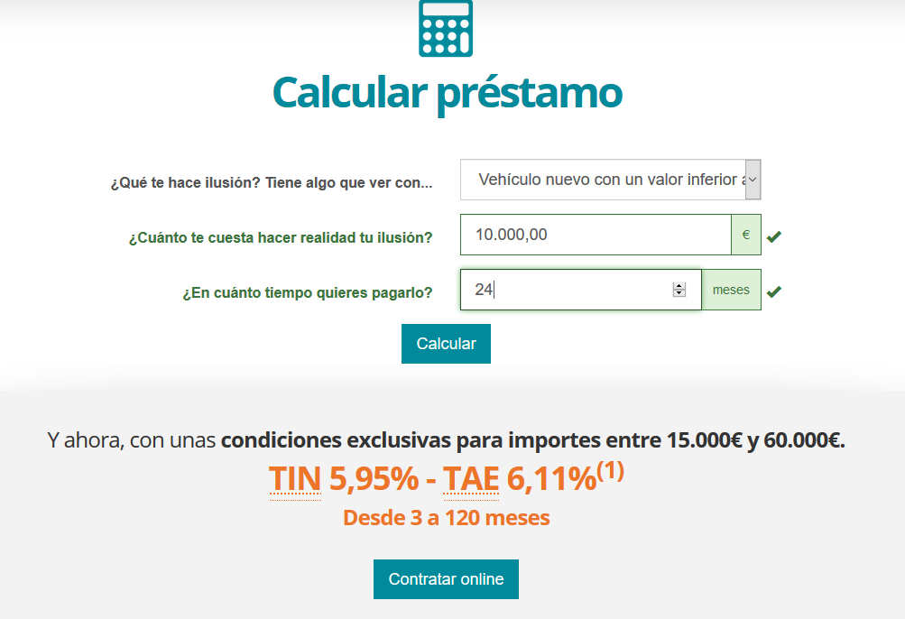 Opinión Cajamar - Calculadora