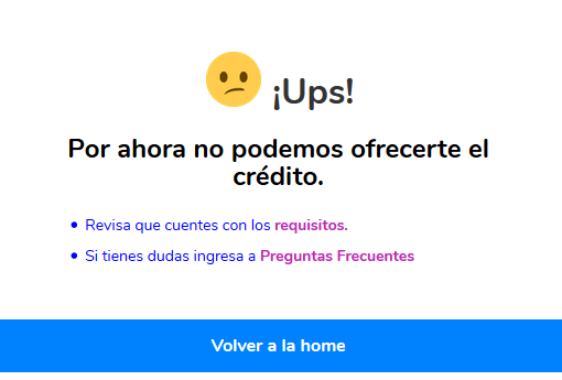 Prestamo denegado Welp