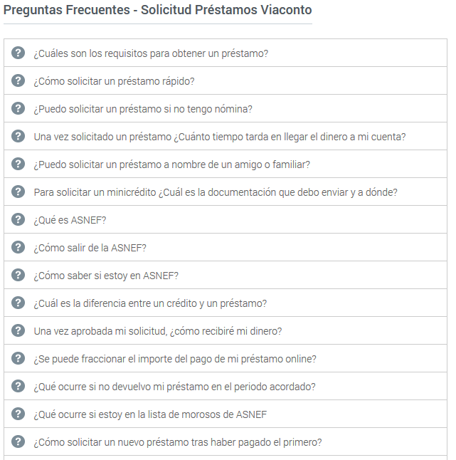 Preguntas Frecuentes Viaconto