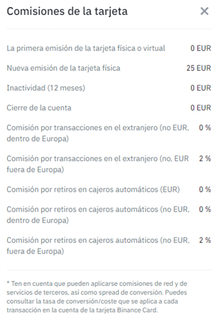 comisiones binance