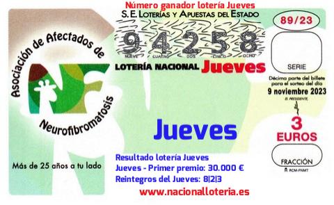 boleto lotería jueves