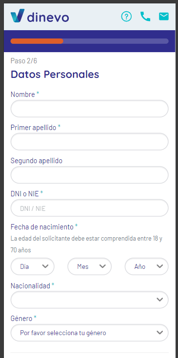 dinevo datos personales