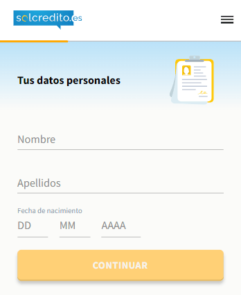 Datos personales Solcredito