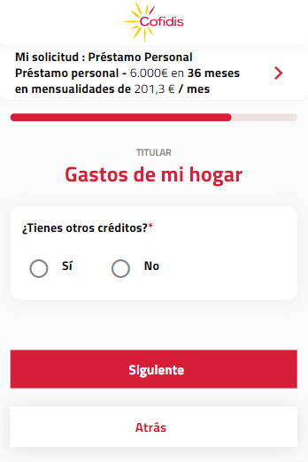 Gastor hogar cofidis