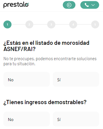 Préstalo solicitud paso 3