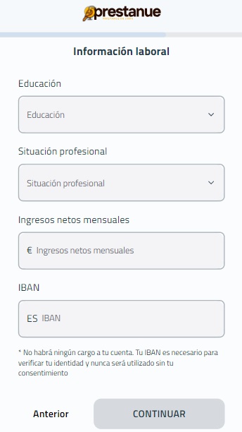 prestanue información laboral