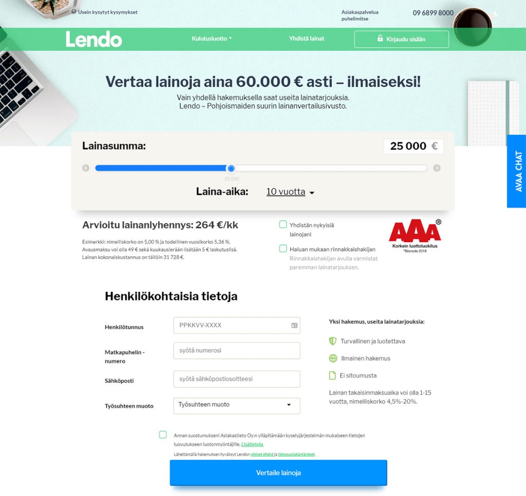 Kokemus Lendo lainasta | Katso arvostelu Top5Credits.com Suomi