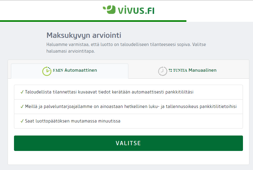 Vivus kokemuksia | lainapäätös jopa viidessä minuutissa