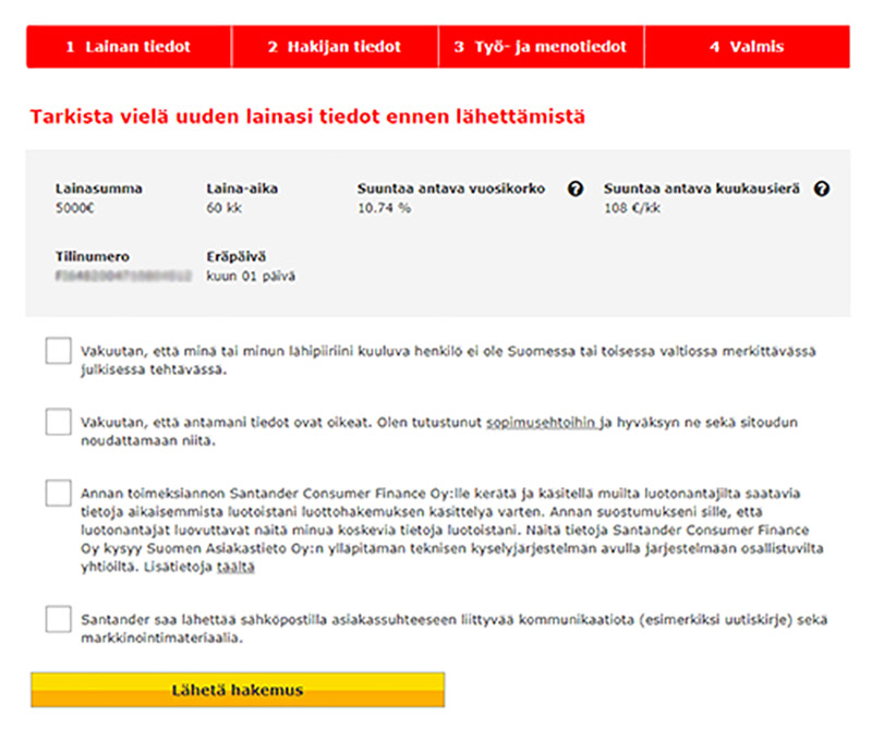 Santander laina kokemuksia