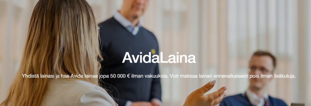 Avida Financen kotisivut