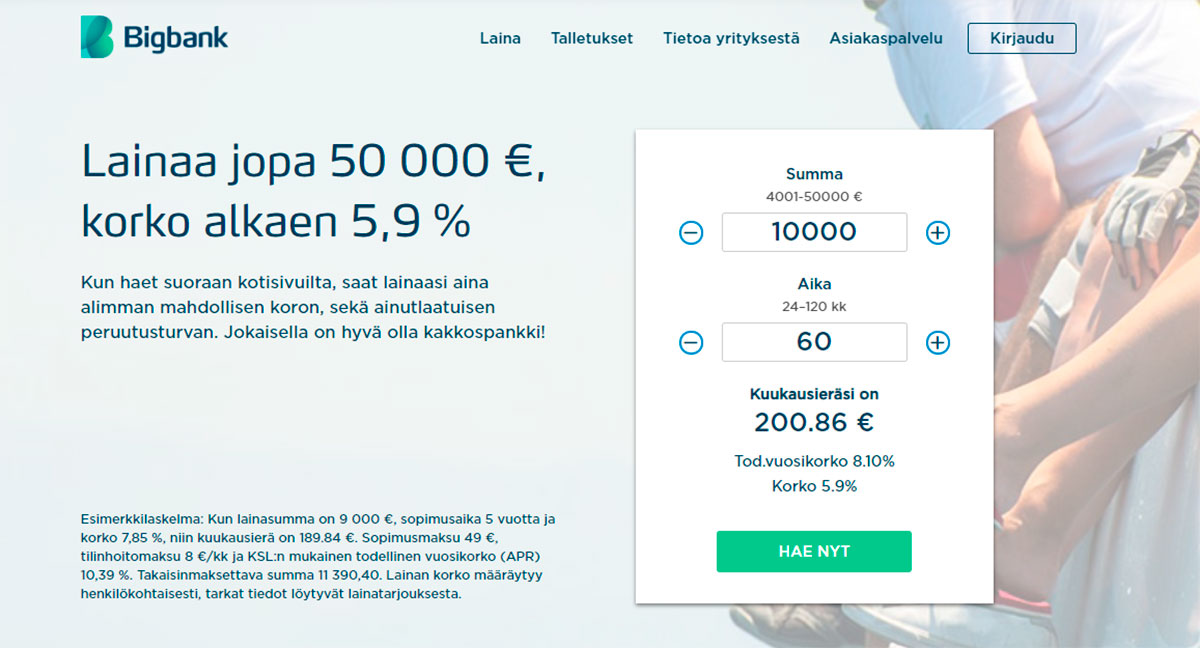 Bigbank kokemuksia etusivusta