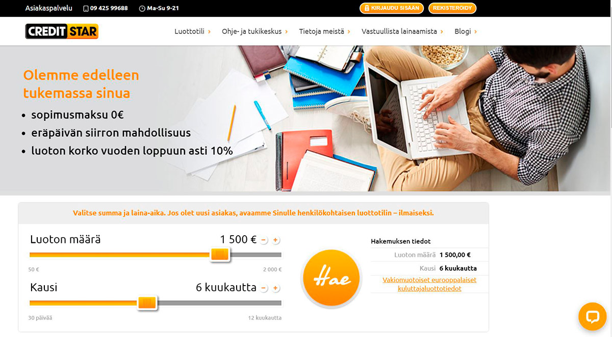 Creditstar kokemuksia | Creditstar etusivu