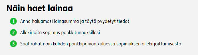 näin haet lainaa resurs bankista