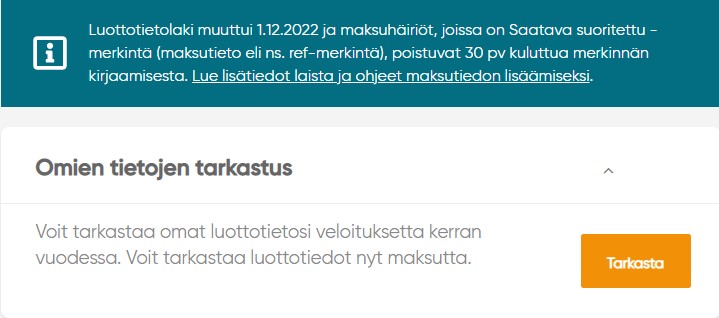 Luottotietojen tarkistaminen netissä