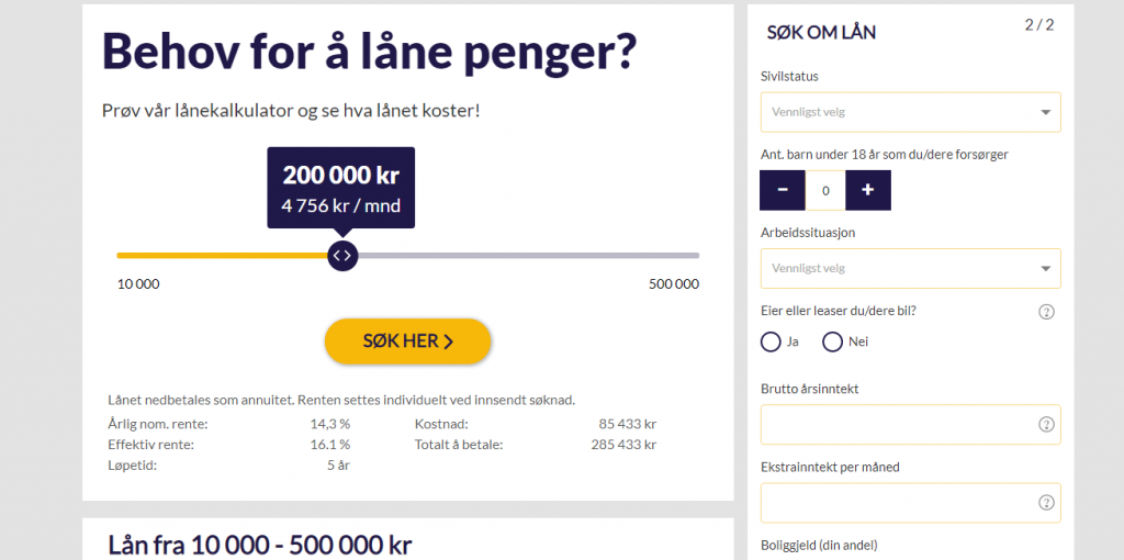 Anmeldelse av Komplett Bank | Oppgi familiesituasjon, arbeidssituasjon og inntekt.