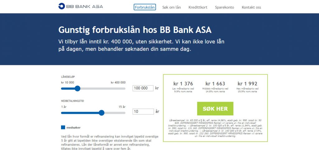BB Bank hjemmesiden
