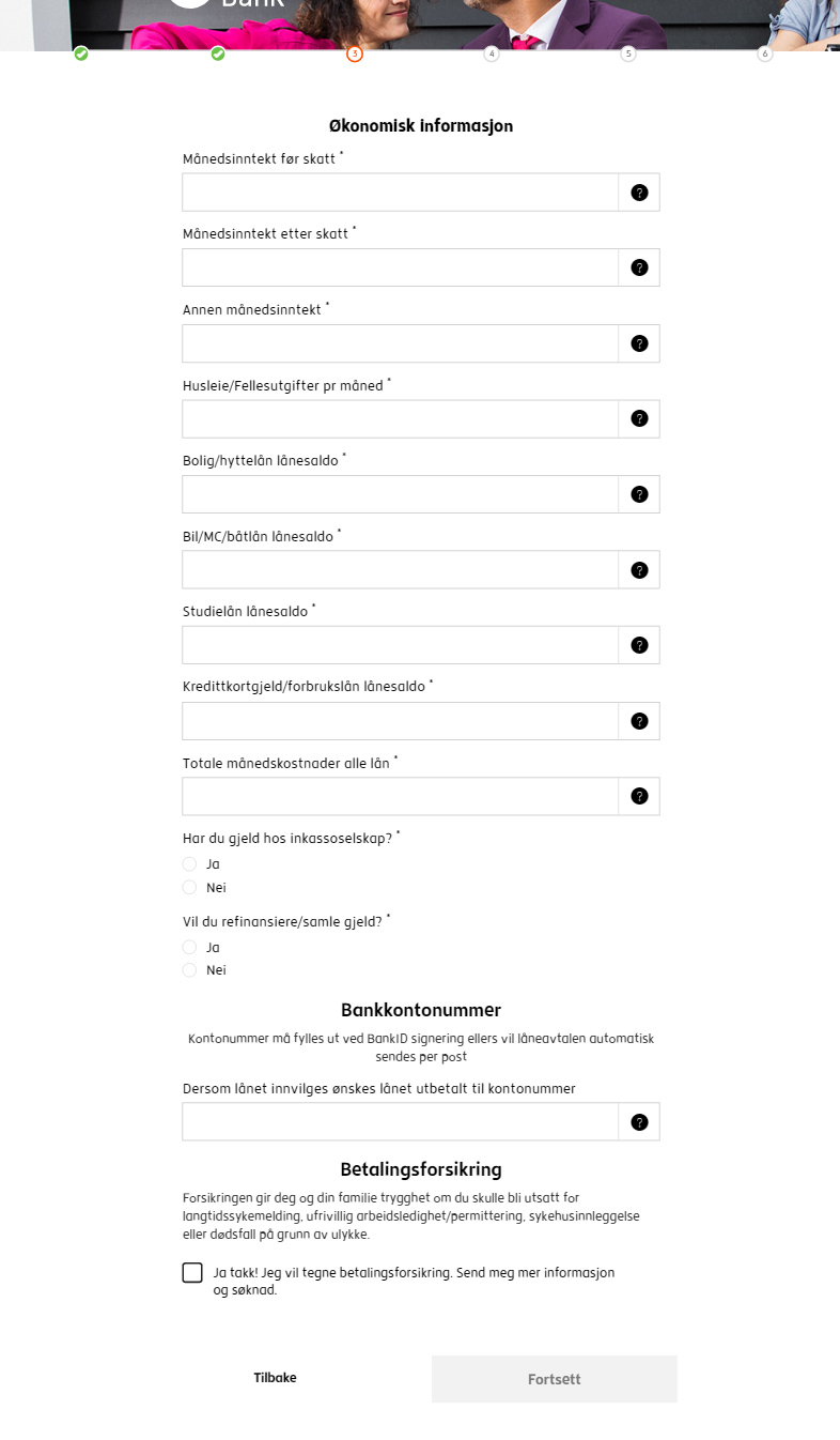 informasjon om din økonomiske situasjon