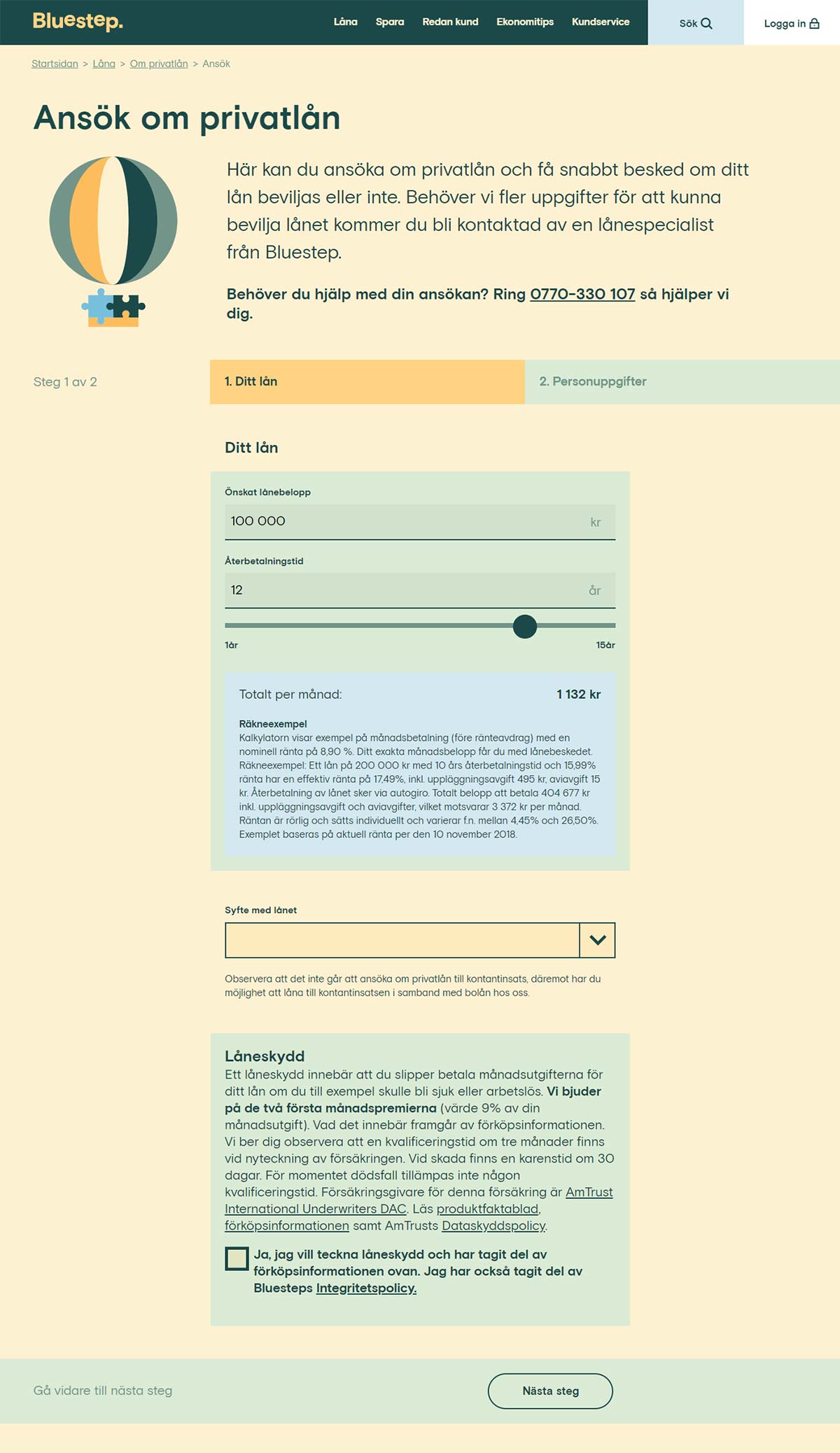 Bluestep Ansökan Ditt Lån