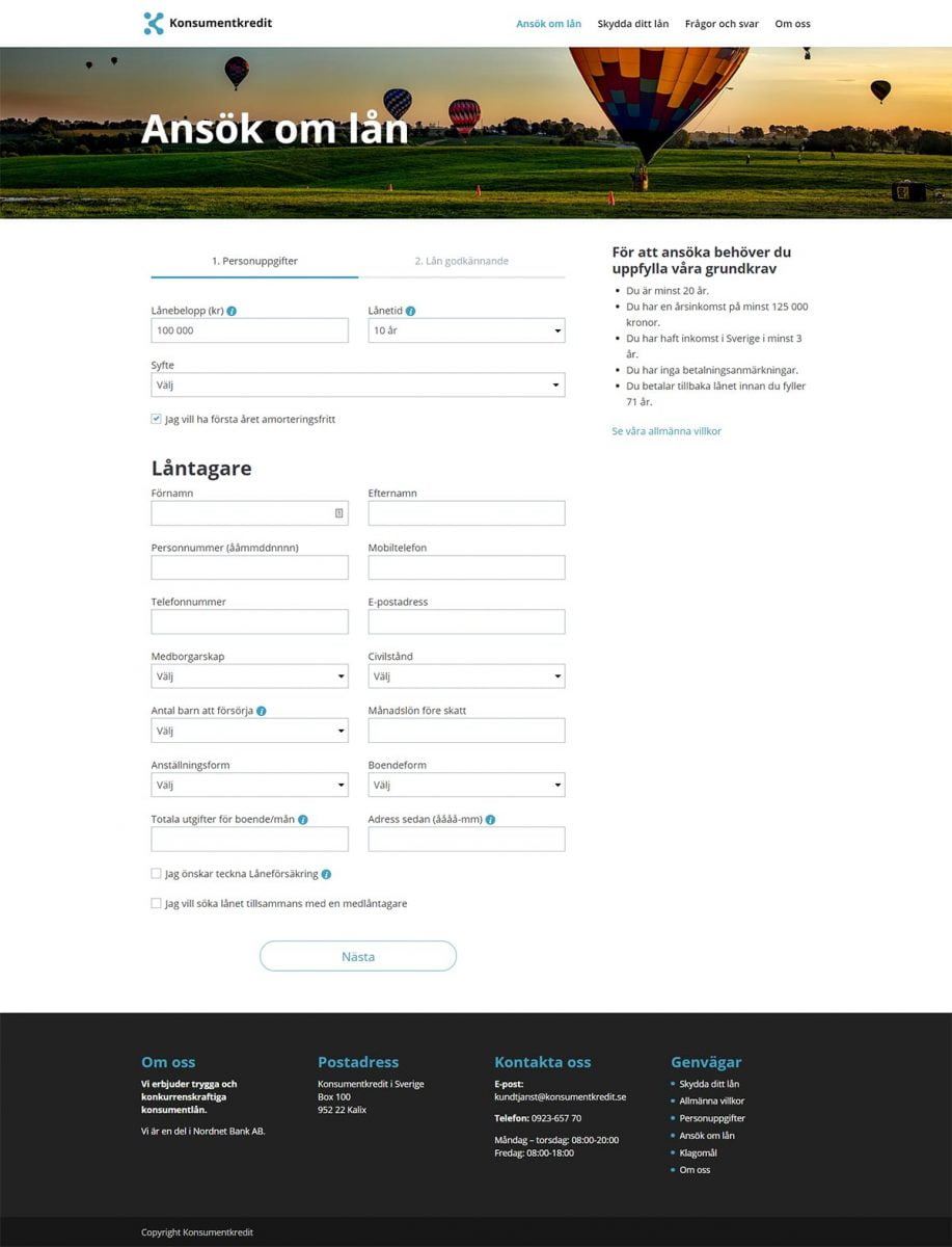 KonsumentKredit låneansökan