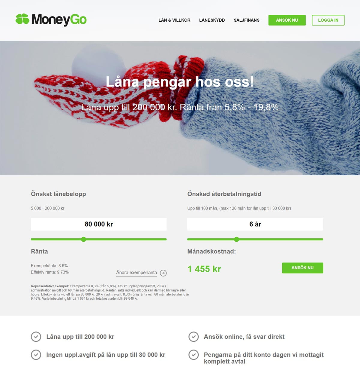 MoneyGo lånekalkylator