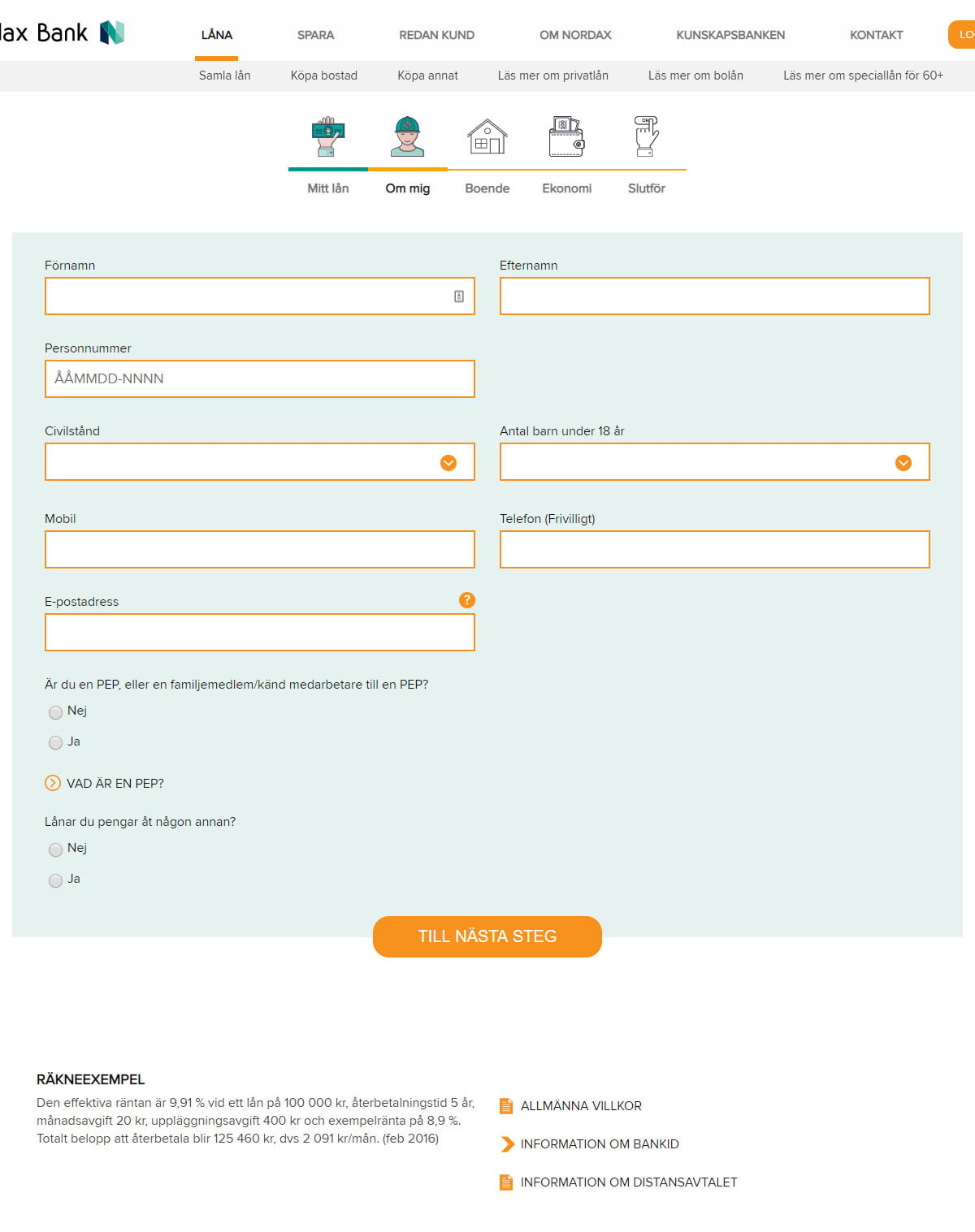 Nordax Bank ansökningsprocess