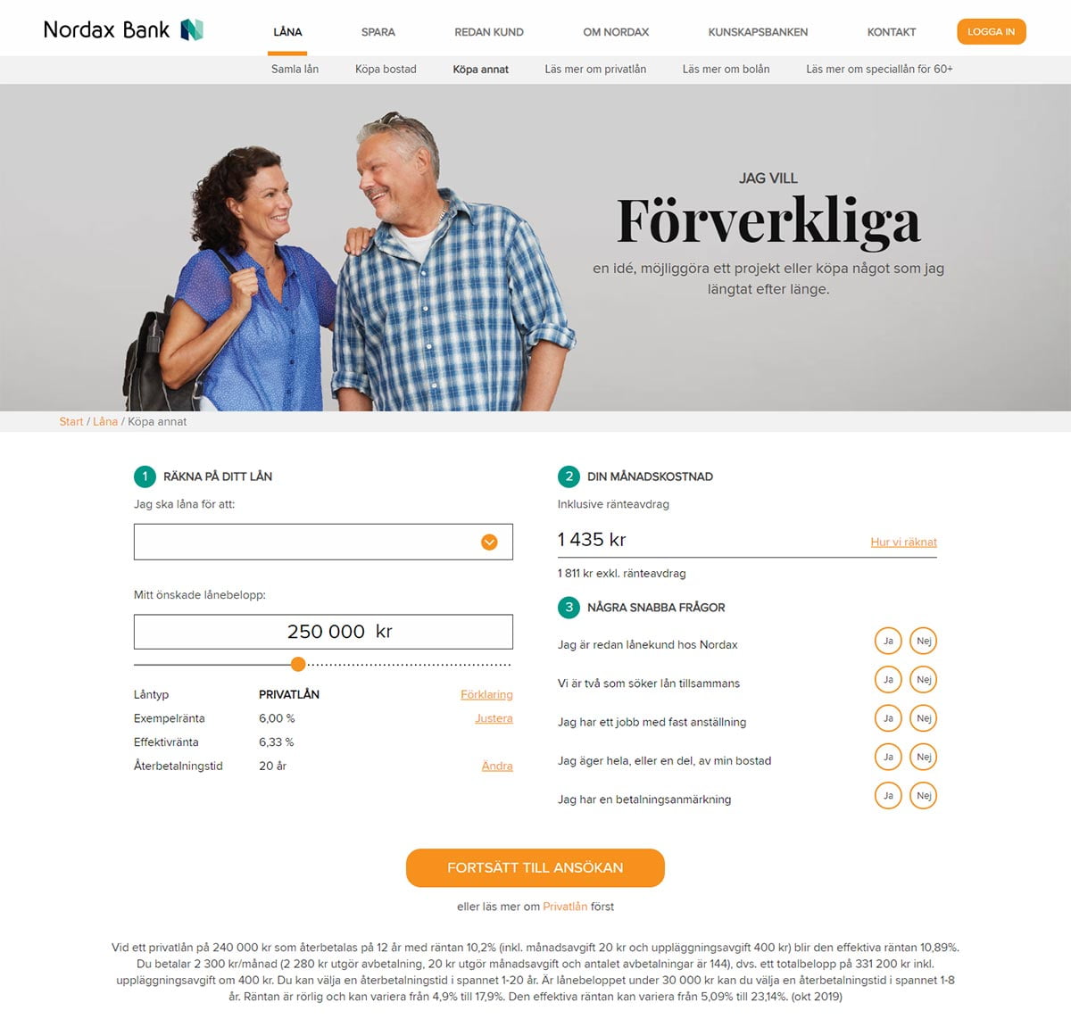 Nordax Bank Räkna på ditt lån