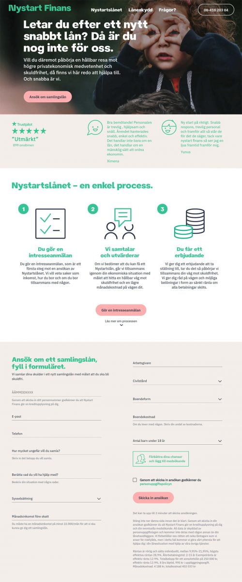 Nystart Finans Nystartslånet