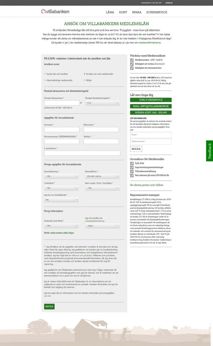 Ansök om Villabankens medlemslån