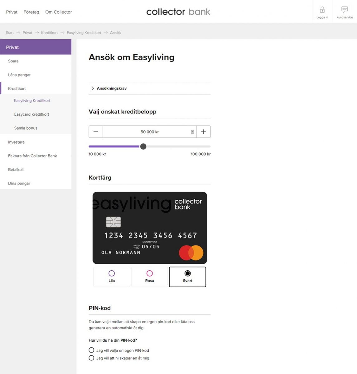 Easyliving Kreditkort från Collector - Omdöme - Top5Credits