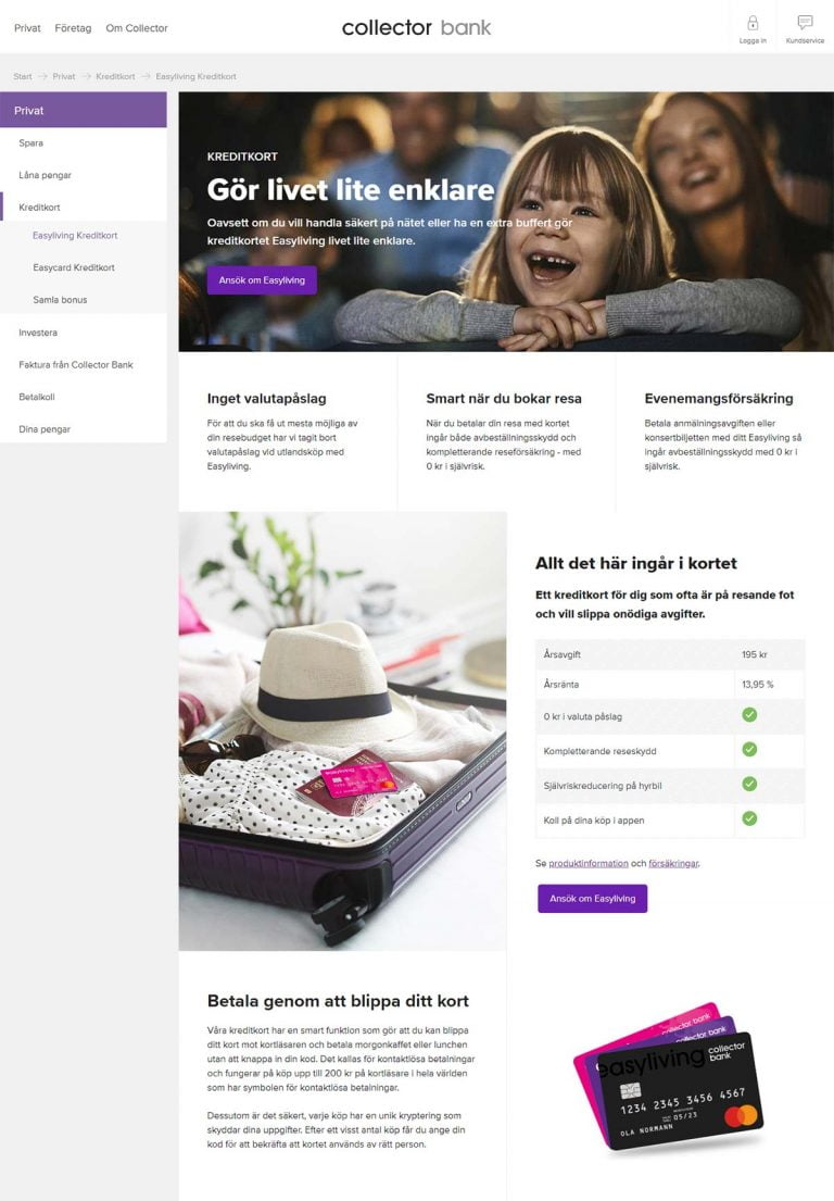 Easyliving Kreditkort från Collector - Omdöme - Top5Credits