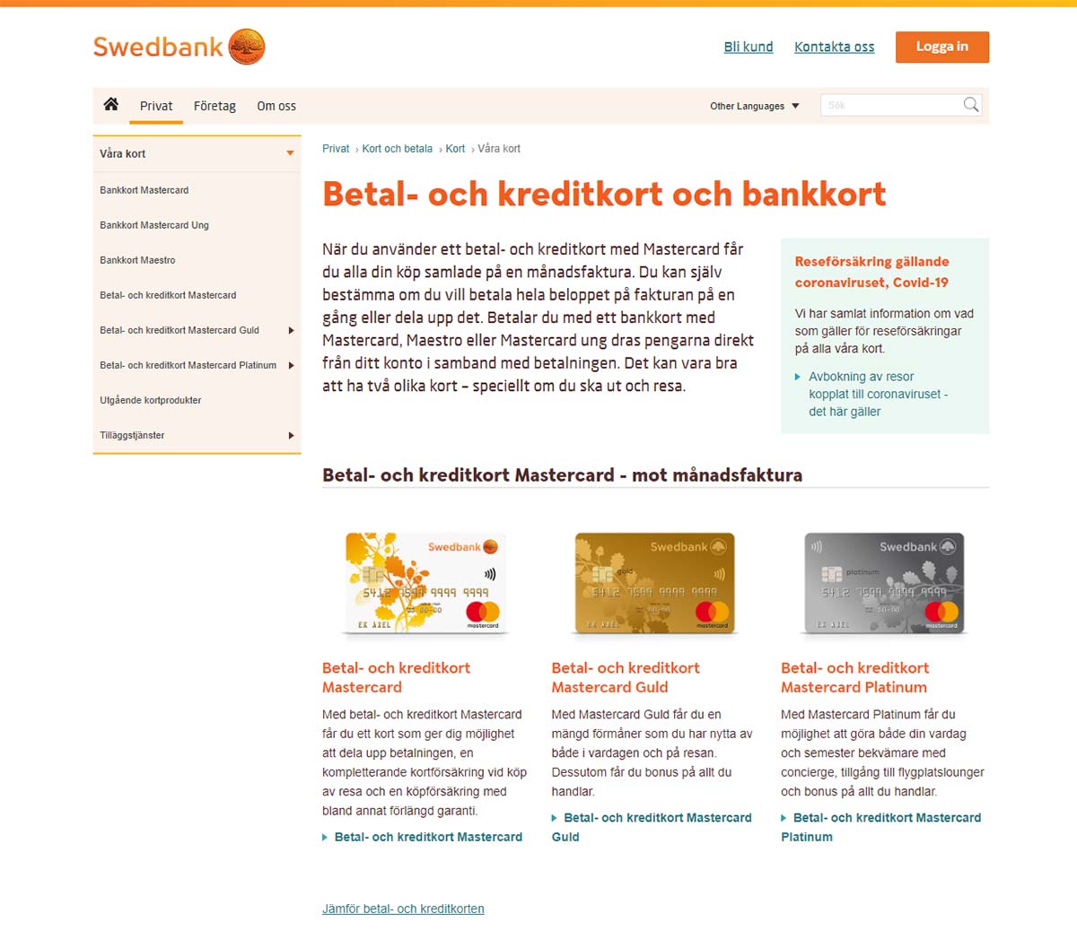 Swedbank kreditkort
