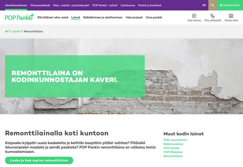Pop Pankki kokemuksia Remonttilaina