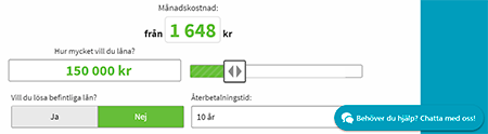 Ansökan om lån på Axo Finans nätsidor.