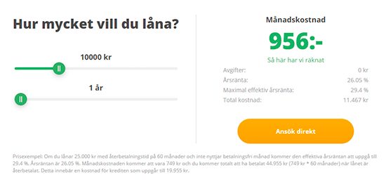 Cashbuddys låneansökan