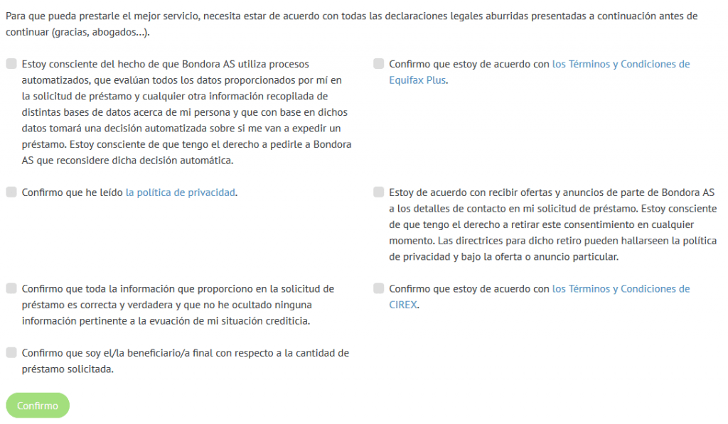 Simulación de Bondora