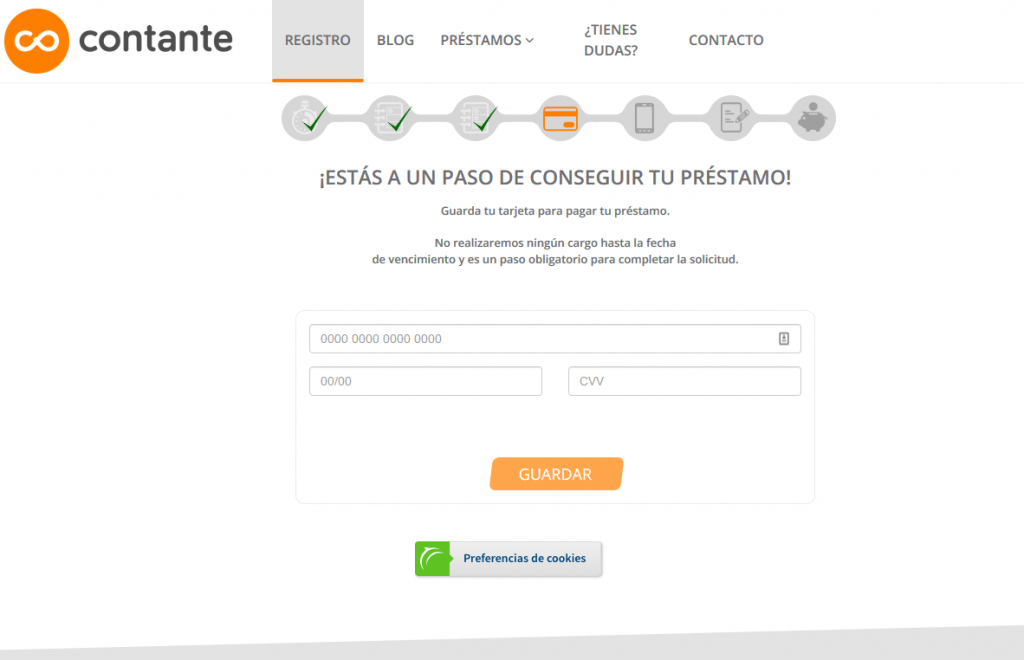 Últimos pasos para el préstamo Contante